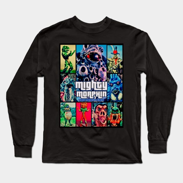 Mighty Morphin (Grow Monster Grow) Long Sleeve T-Shirt by The Dark Vestiary